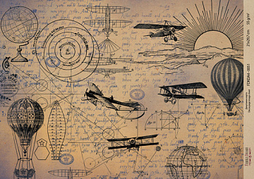 Kraft Decoupage Papier 29,7x21cm, “Scienze antiche”, #0051