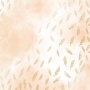 Sheet of single-sided paper with gold foil embossing, pattern Golden Feather, color Beige watercolor, 12"x12"