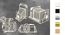  Набор чипбордов Фотоаппараты #1 10х15 см #669 color_Milk