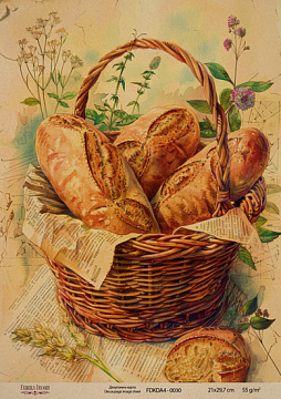 Kraft Decoupage Papier 21x29,7cm, “Botanica Vintage”, #0030
