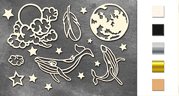 Chipboard embellishments set,  "Enjoy freedom 2" #050