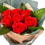 Bouquet of 7 scarlet roses “Scarlett” - 0