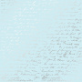 лист односторонней бумаги с серебряным тиснением, дизайн silver text blue, 30,5см х 30,5см