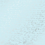 Einseitig bedrucktes Blatt Papier mit Silberfolie, Muster Silberner Text Blau 12"x12"