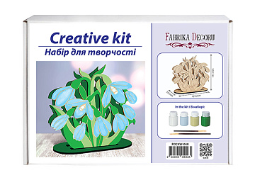 DIY wooden coloring set, napkin holder "Snowdrops", #048