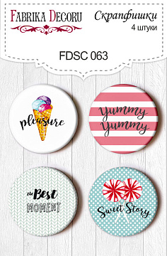 Set of 4pcs flair buttons for scrabooking #063