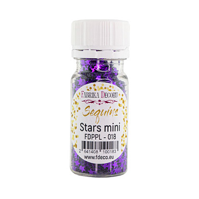 Sequins Stars mini, purple metallic, #018