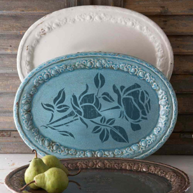 трафарет многоразовый xl (30х21см), две розы #025 фабрика декору - 2