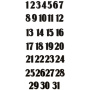Cyfry arabskie proste, Zestaw ozdób z mdf do dekorowania #175
