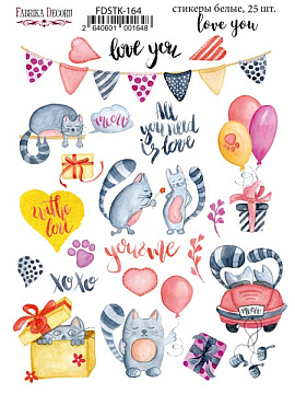 Set of stickers 25 pcs Love you #164