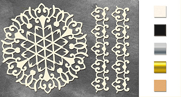 Chipboard embellishments set, "Openwork napkin and border 1" #219