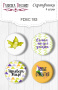 Set mit 4 Stk. Flair Buttons zum Scrapbooking "Dino Baby" RU #183