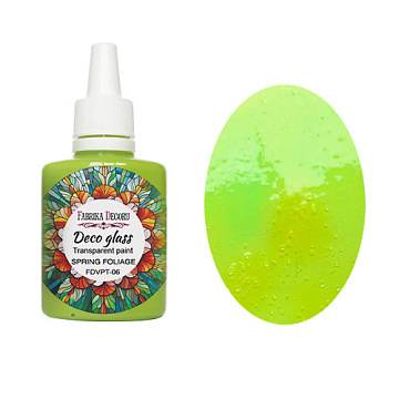 Deco Glass Farbe für transparenten Glasmalerei-Effekt, Frühling Laub, 30ml