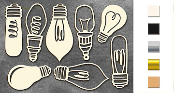 Chipboard embellishments set, "Bulbs" #015