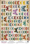 Arkusz kalki z nadrukiem, Deco Vellum, format A3 (11,7" х 16,5"), "Spring Botanical Story Motyle"