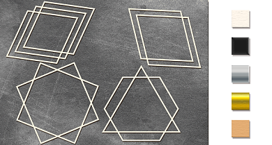  Набор чипбордов "Рамки - геометрия 3" #379 color_Milk
