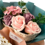 Bouquet in a design wrap “Delicate pink with vintage purple” - 0