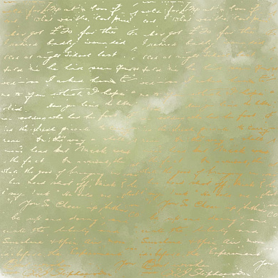 лист односторонней бумаги с фольгированием, дизайн golden text, color olive watercolor, 30,5см х 30,5см