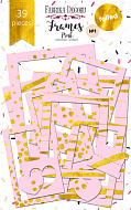 набор картонных фото рамок с фольгированием #1 pink 39шт фабрика декору