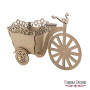 Desk organizer set "Bicycle with flowers" #048