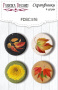 Zestaw 4 ozdobnych buttonów Autumn botanical diary #516