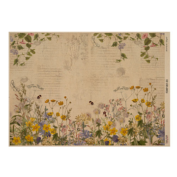 Kraft paper sheet Botanical backgrounds #03, 16,5’’x11,5’’ 