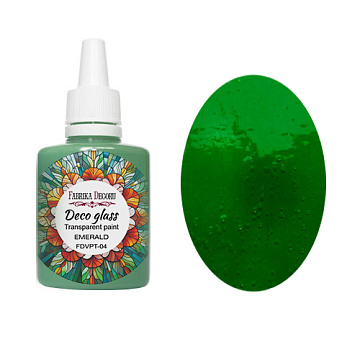Deco Glass Farbe für transparenten Glasmalerei-Effekt, Smaragd, 30ml