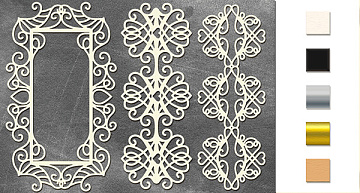 Chipboard embellishments set,  "Frame and border 3" #131