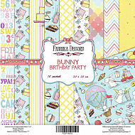 набор двусторонней бумаги для скрапбукинга bunny bithday party 20x20 см 10 листов
