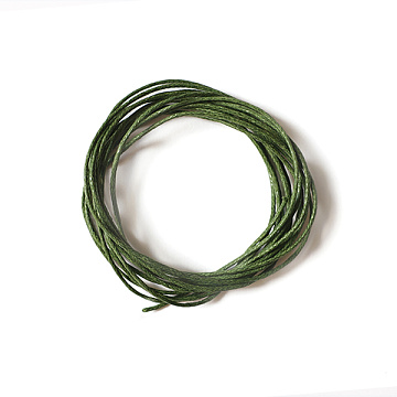 Round wax cord, d=1mm, color Green