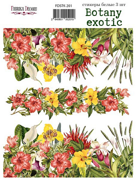 Zestaw naklejek, 3 szt, "Botany exotic"  #201