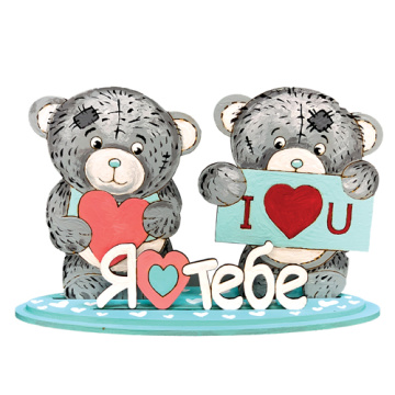DIY wooden coloring set, desk composition "And I love you too", #043 - 2 DIY wooden coloring set, desk composition "And I love you too", #043 - 2