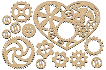 Set of MDF ornaments for decoration #178