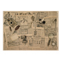 лист крафт бумаги с рисунком vintage women's world #09, 42x29,7 см
