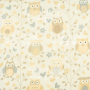 Fabric cut piece 35X75 Cream owls - 0