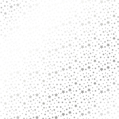 лист односторонней бумаги с серебряным тиснением, дизайн silver stars white, 30,5см х 30,5см