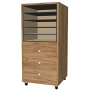 Cabinet with three drawers, Body Oak Kraft, Fronts Black, 400mm x 400mm x 400mm - 7