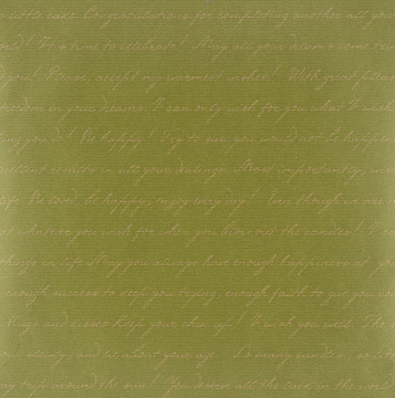 Kraft paper sheet 12"x12" Handwritten text Olive