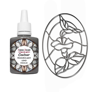 Farba konturowa do malowania witraży, Kolor Ołów, 30ml