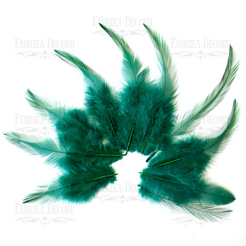 Feathers set with a tail "Dark green"