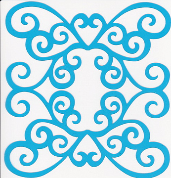 Stencil for crafts 14x14cm "Curls frame" #020