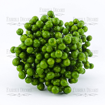 Set lacquer guelder rose berries Green 20pcs