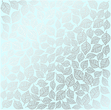 Blatt aus einseitig bedrucktem Papier mit Silberfolie, Muster Silver Leaves mini, Farbe Mint 12"x12"