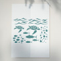 Stencil reusable, 15x20cm "Undersea world", #375 - 1