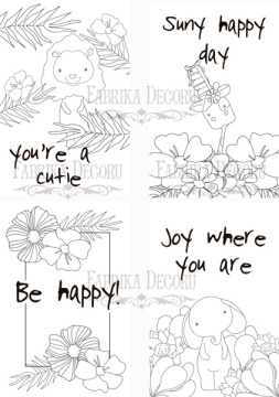 Set of 8pcs 10х15cm for coloring by markers Summer holiday EN - 2