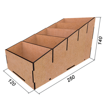 Desk organizer for papers, cards, stationery, 120 x 250 x 140mm, #025 - 2