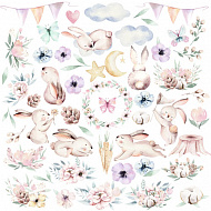 Sheet of images for cutting. Collection "Sweet Bunny"