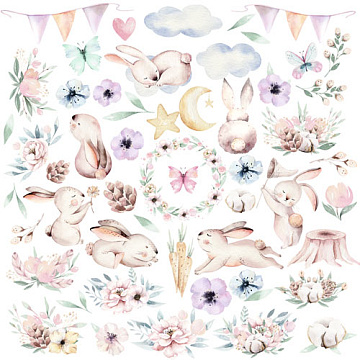 Sheet of images for cutting. Collection "Sweet Bunny"