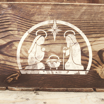Stencil reusable, 15x20cm "The birth of Jesus 2", #462 - 2