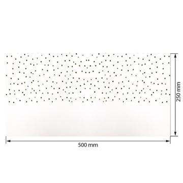 Piece of PU leather for bookbinding with gold pattern Golden Drops White, 50cm x 25cm - 2